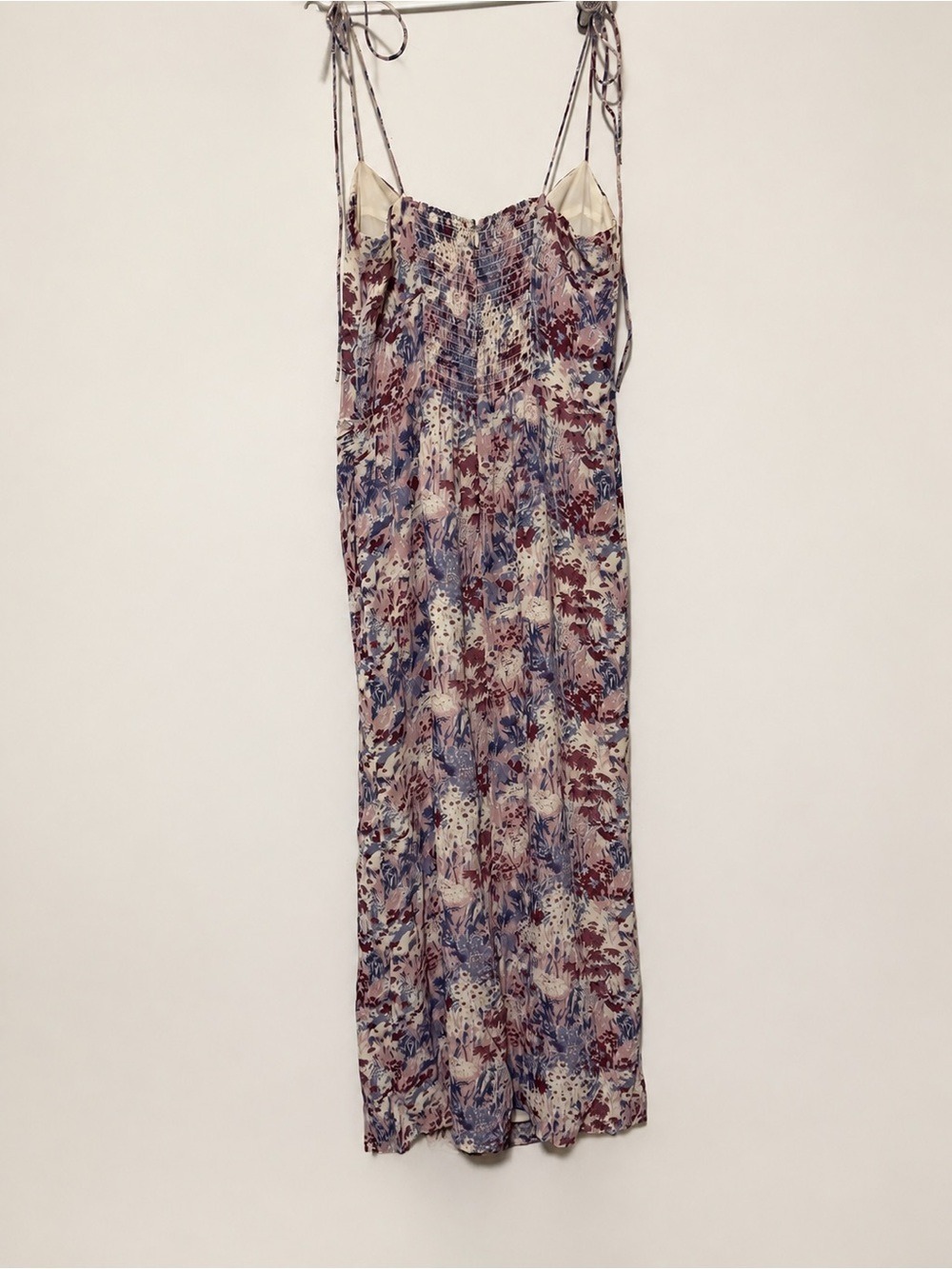 Reformation Floral Corset Maxi Dress Size 8 Purple Side Slit Smocked Back - Picture 4 of 8